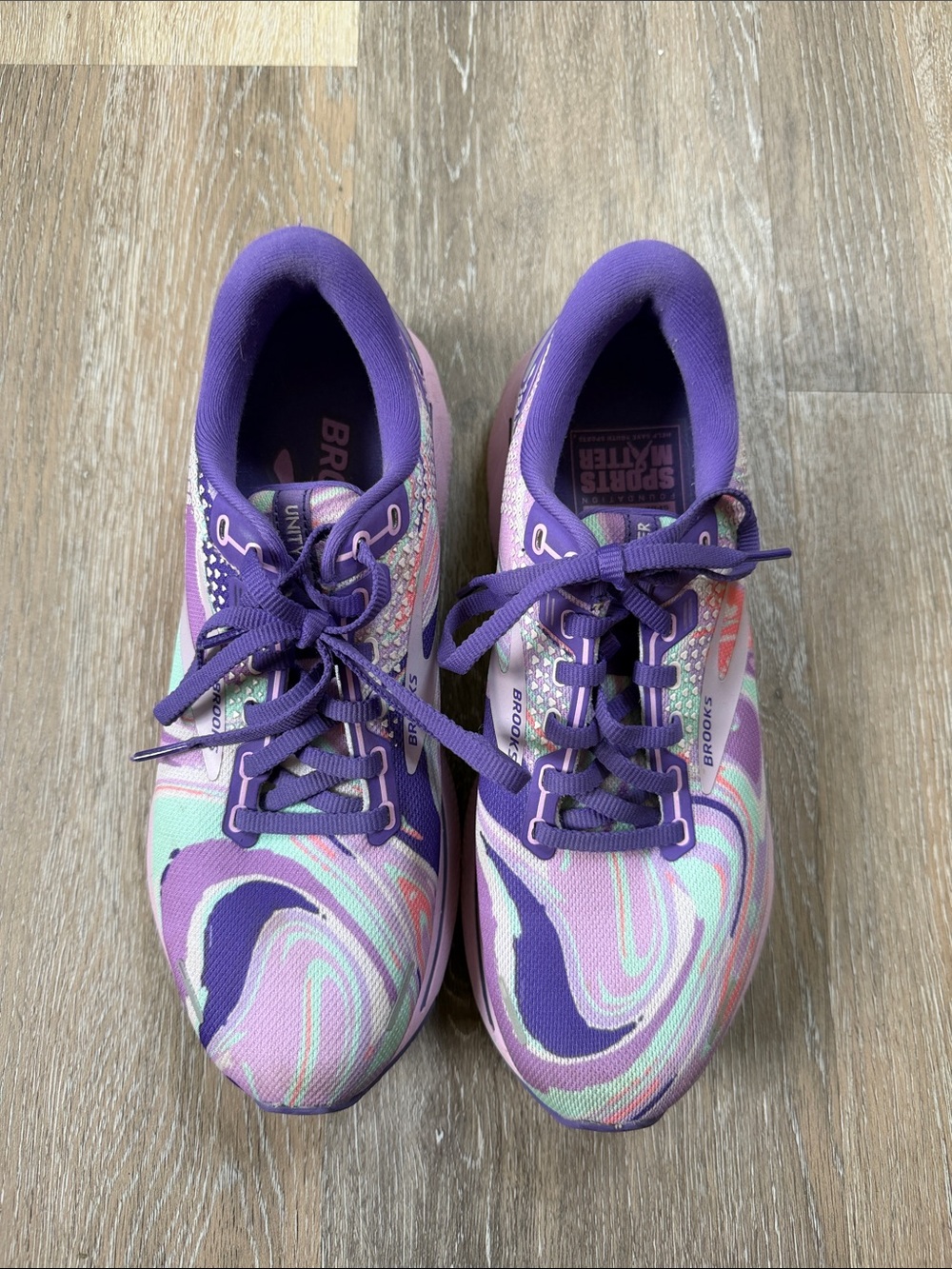 Brooks Ghost Purple Multi Swirl Sneakers